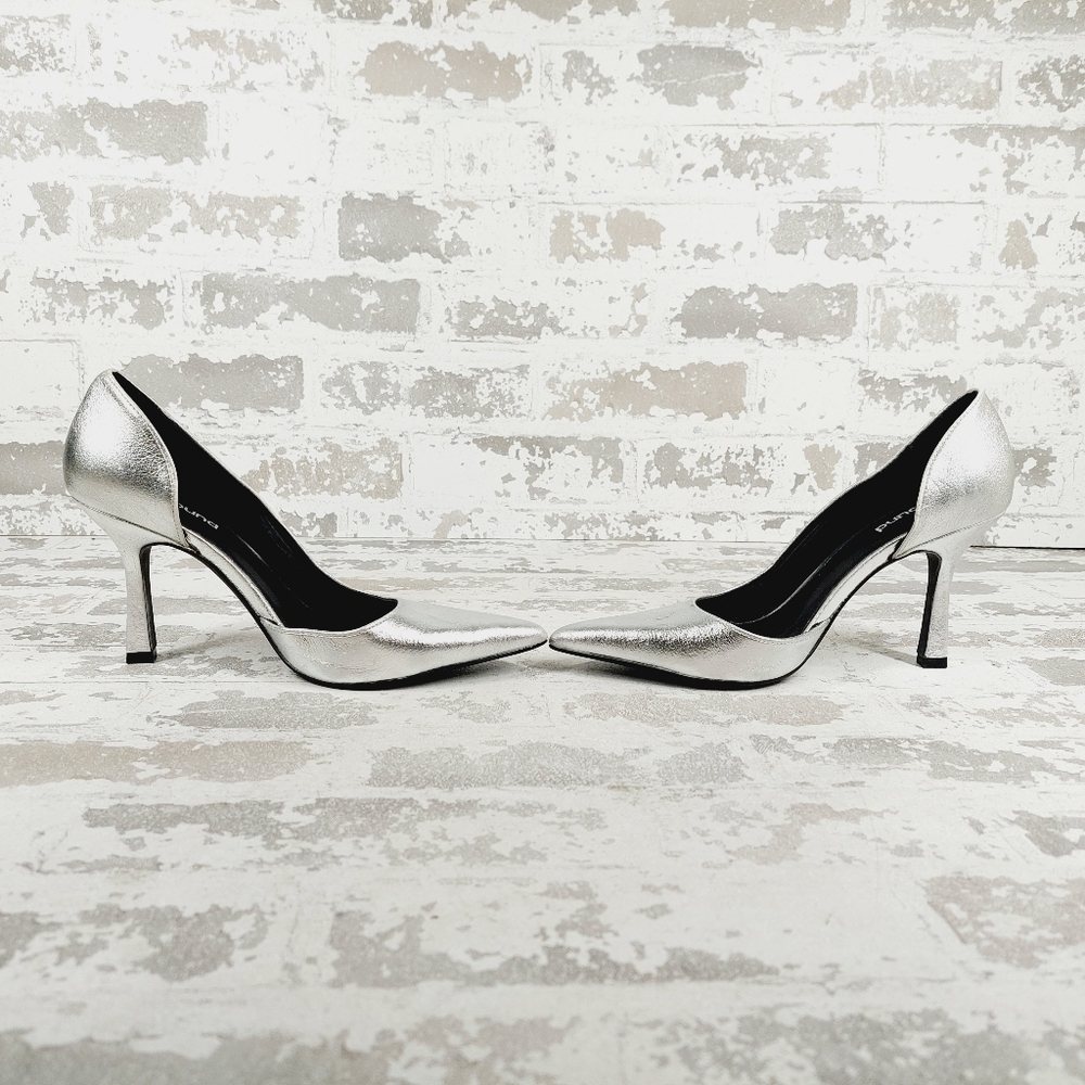 NEW Abound Iris D'orsay Silver Faux Leather Pointy Toe Pumps P208 - Picture 7 of 15